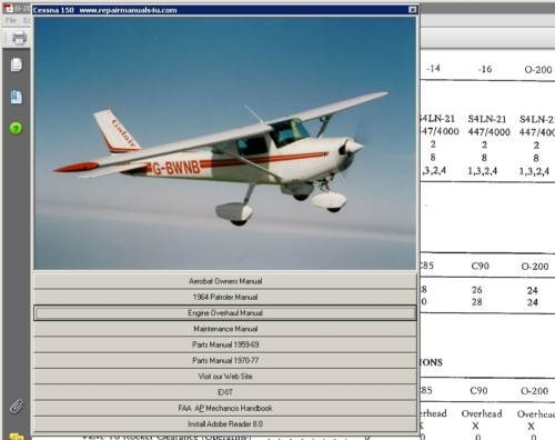 Product picture Cessna 100 series service manual 1962 and prior 150 172 180 